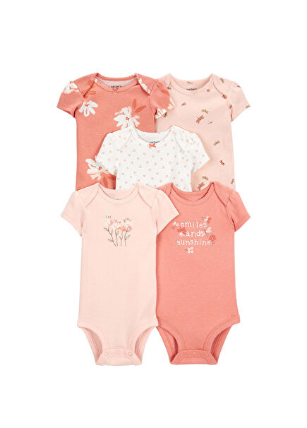 Kız Bebek Kısa Kollu 5'li Body Seti