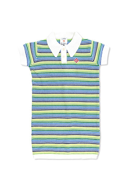 Colorblocked Çizgili Dokulu Kız Çocuk Elbise