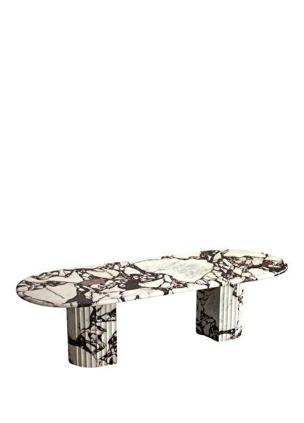 Cielo Kırık Beyaz Mermer Yemek Masası