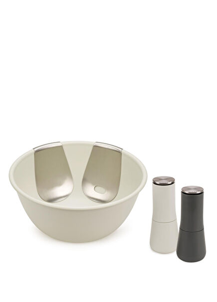 Salad Bowl Serving Spoon and Salt Pepper Set