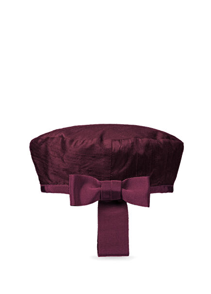 Catch Me Bordo İpek Kadın Beret Şapka 