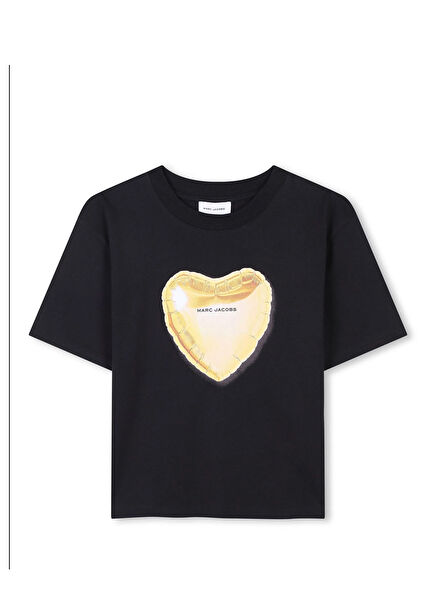 Black Printed Girls T-Shirt