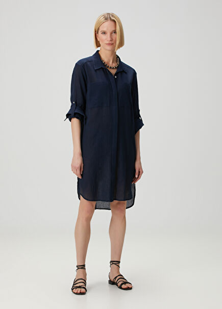 Navy Blue Mini Beach Dress