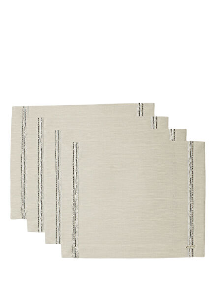 Gri 4 Pieces Stripe Detailed Linen American Servic