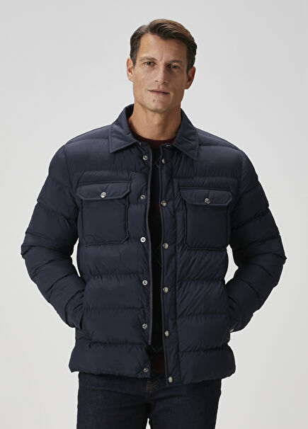 Lacivert Kapitoneli Mont