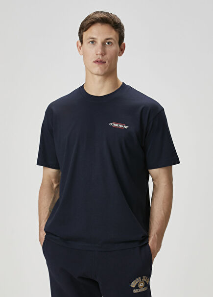 Lacivert Logo Baskılı T-shirt