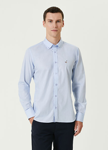 Slim Fit Mavi Gömlek