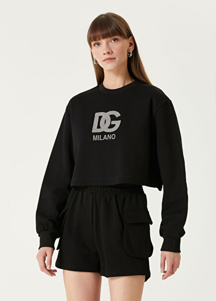 Black Cropped Sweatshirt