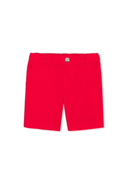 Baby Boy Twill Shorts with Red Italian Pockets