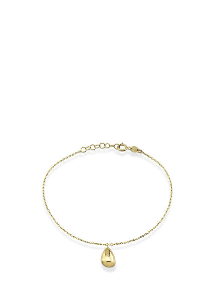 Teardrop Charm 14 Karat Gold Women's Bracelet