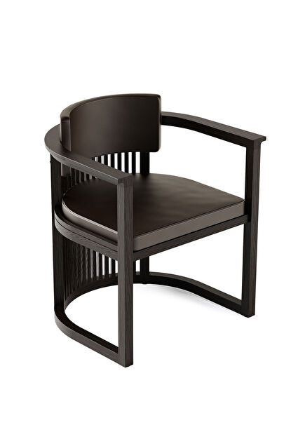 Docia Serisi Siyah Ahşap Çıtalı Yemek Odası Sandalyesi