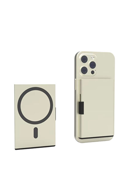 Metal Beyaz Magsafe Uyumlu Kartlık