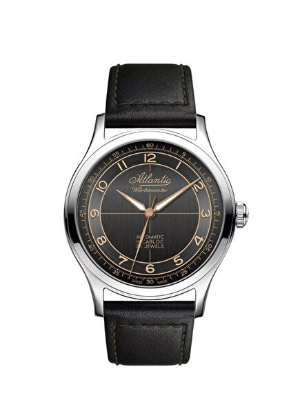 53780.41.43R Siyah Deri Erkek Kol Saati