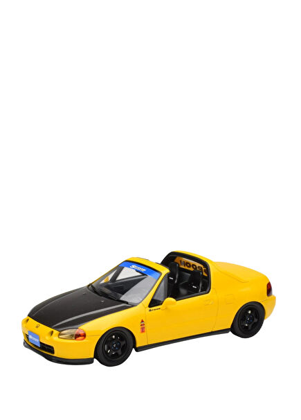 1:18 1996 Honda Civic Del Sol Spoon Phoenix Yellow Model Araba