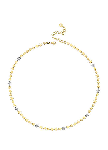 Diamond Detail Star Women's Gold Necklace