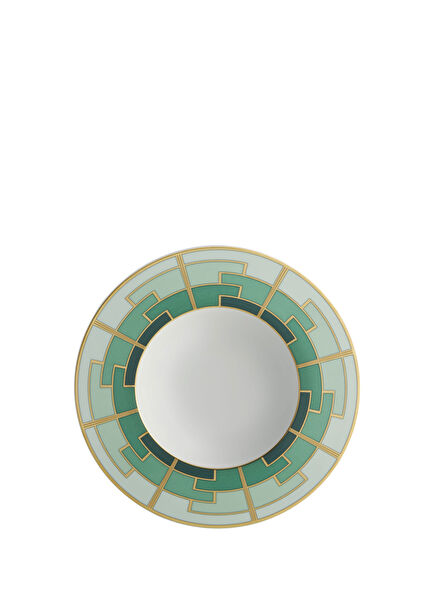 Emerald Green Porcelain Soup Plate
