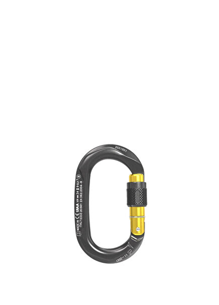 CT STEEL OVAL GREY/YELLOW CARABINER