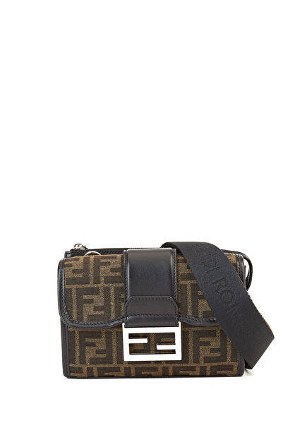 Double Baguette Siyah Kahve Erkek Çapraz Çanta