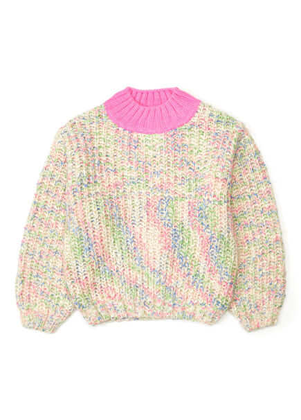 Colorblocked Desenli Kız Çocuk Kazak