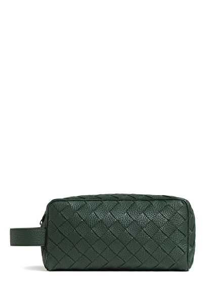 Yeşil Deri Tıraş Çantası