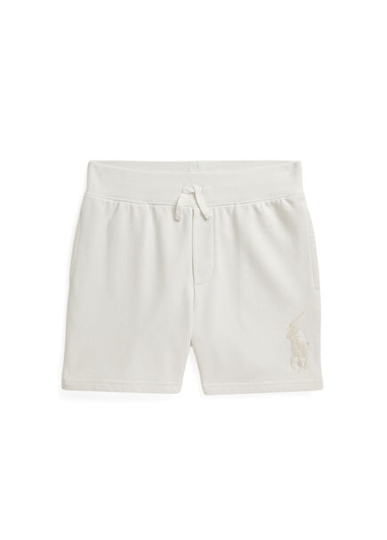 White Logo Embroidered Boys' Shorts