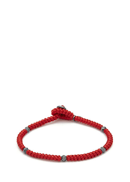 Red Snake Knot Bracelet in Oxide