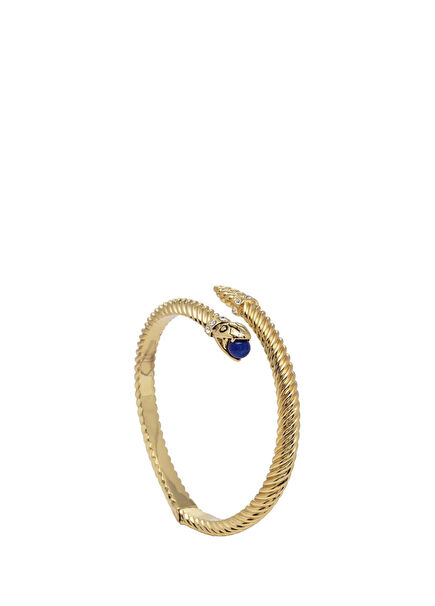 Snake Twist Deep Cobalt & Gold Kadın Bileklik