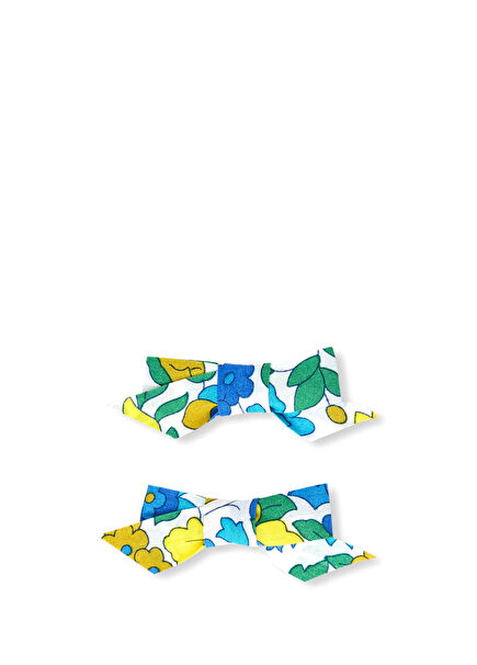 Renkli Çiçek Desenli Kız Bebek 2'li Klips Toka