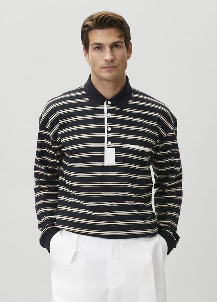 Lacivert Çizgili Polo T-shirt