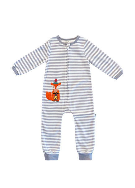 Fox Gray Unisex Child Fleece Pajamas
