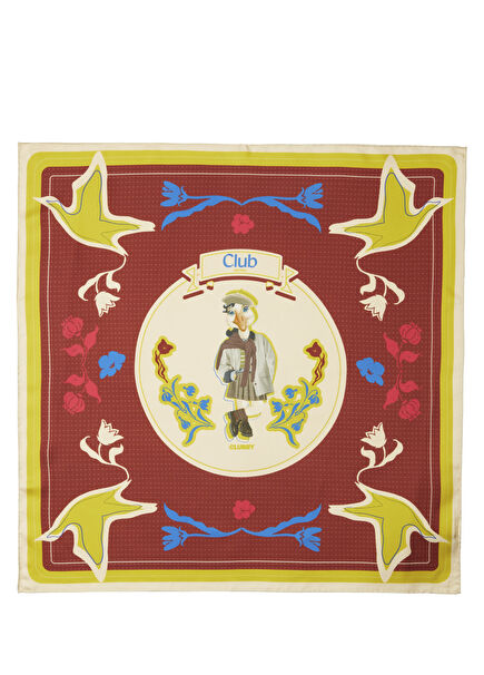 Clubby Bordo İpek Eşarp
