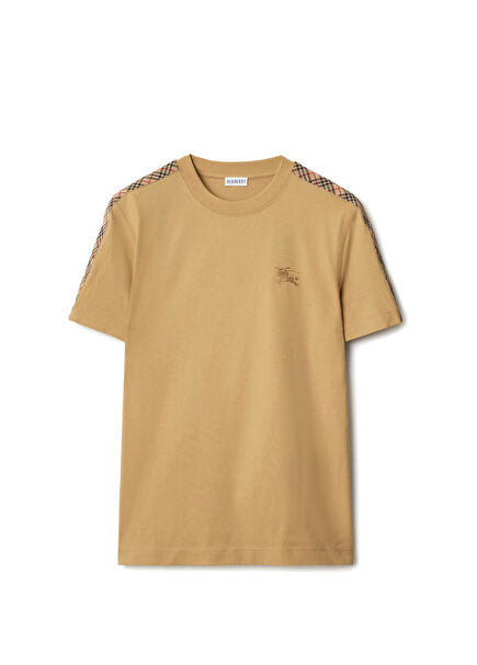 Tal Trim Bej Pamuklu Kısa Kollu Erkek T-Shirt