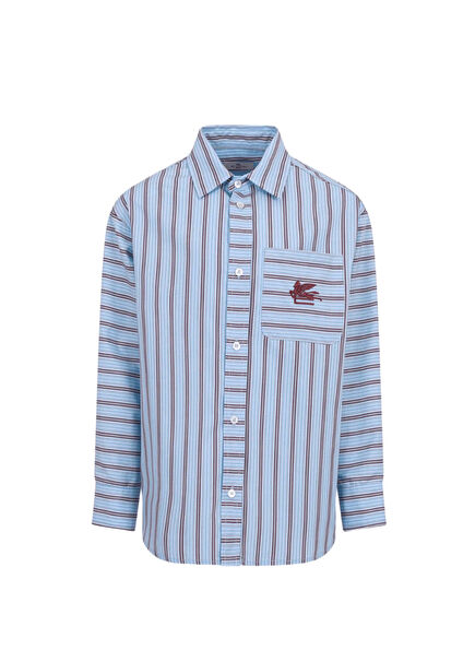 Çok Renkli Çizgili Erkek Çocuk Gömlek