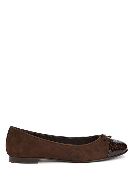 Dark Brown Suede Ballet Flats