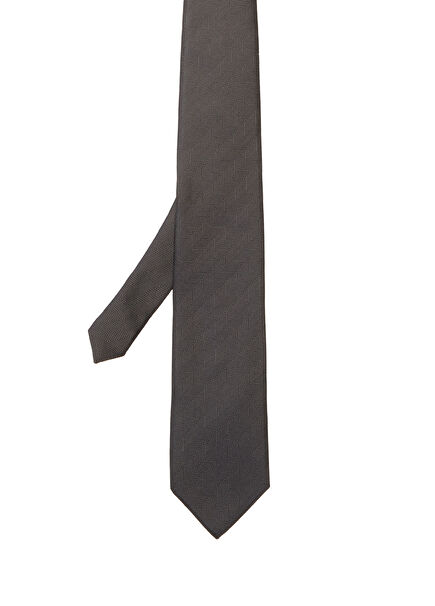 Anthracite Herringbone Patterned Tie