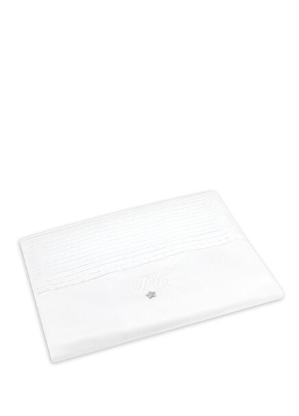 Beyaz Monogram Unisex Bebek Yatak Örtüsü