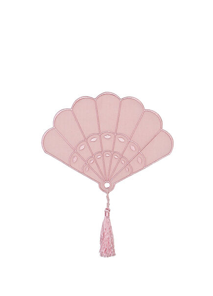 Beautiful Tassel Detailed 2-Piece Pink Coaster Set