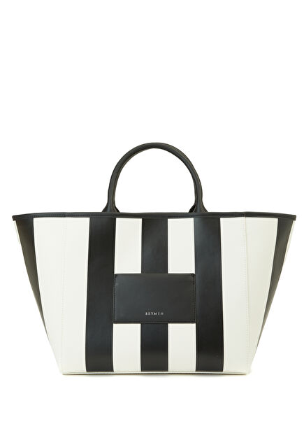 Black White Women's Small Canvas Beach Bag