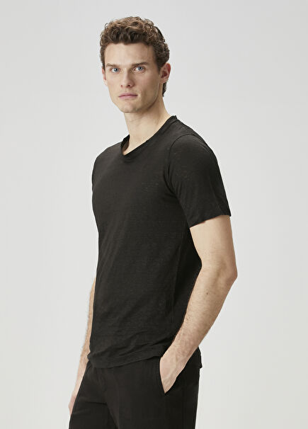 Black Linen T-Shirt