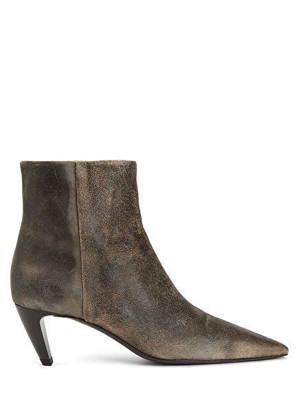 Cher Kahverengi Kadın Deri Topuklu Bot