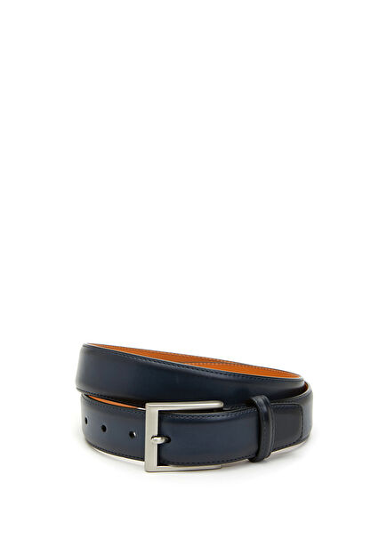 Navy Blue Mens Leather Belt