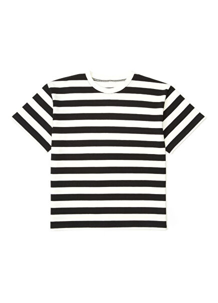 Siyah Beyaz Çizgili Kız Çocuk T-shirt