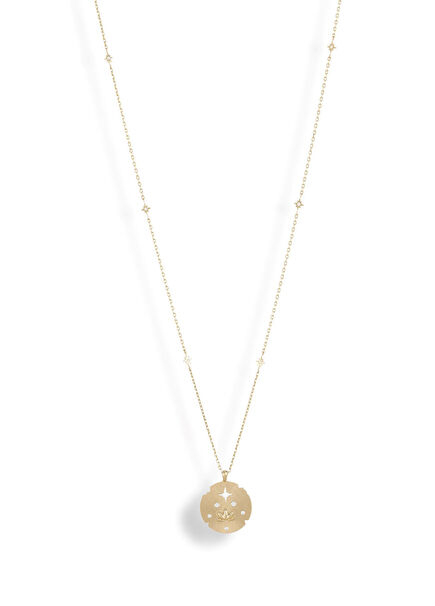 Lotus Medallion 14 Karat Gold Women's Necklace