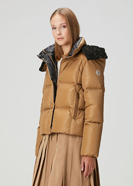 Castelnou Brown Hooded Puffer Jacket