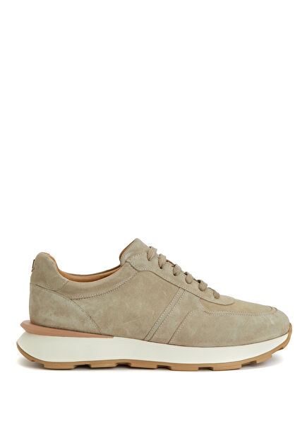 Trainer Bej Erkek Deri Sneaker