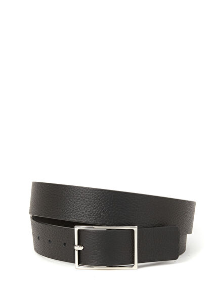 Black Men's Leather Belt