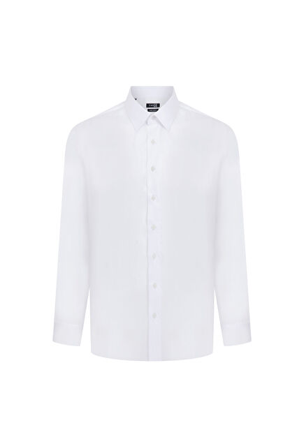Lincoln White Cotton Long Sleeve Men's Shirt