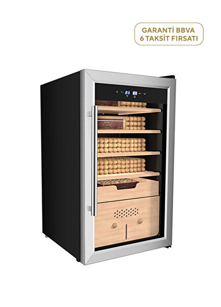 Cedro Electronic Humidor Black Cigar Cabinet with 486 Cigar Capacity
