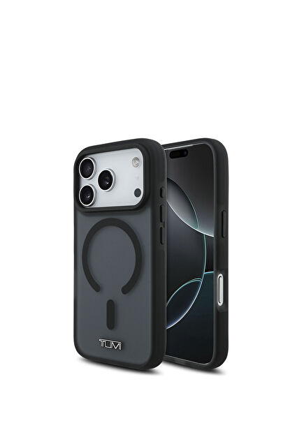 iPhone 17 Pro Buzlu Transparan Siyah Magsafe Uyumlu Telefon Kılıfı