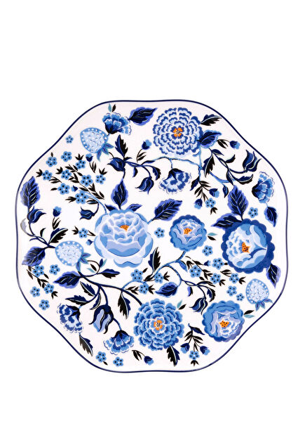 Strawberry Garden Mavi Porselen Yemek Tabağı